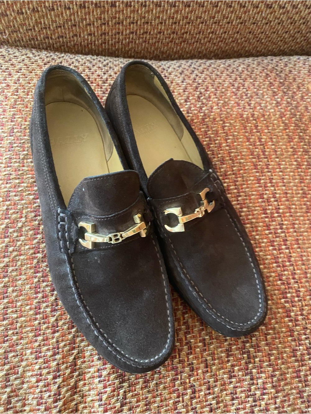 Vintage Bally Brown Suede horseBit logo Loafers